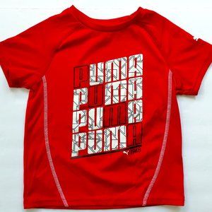 Puma Boys T-Shirt Red Athletic Short Sleeve Size 5
